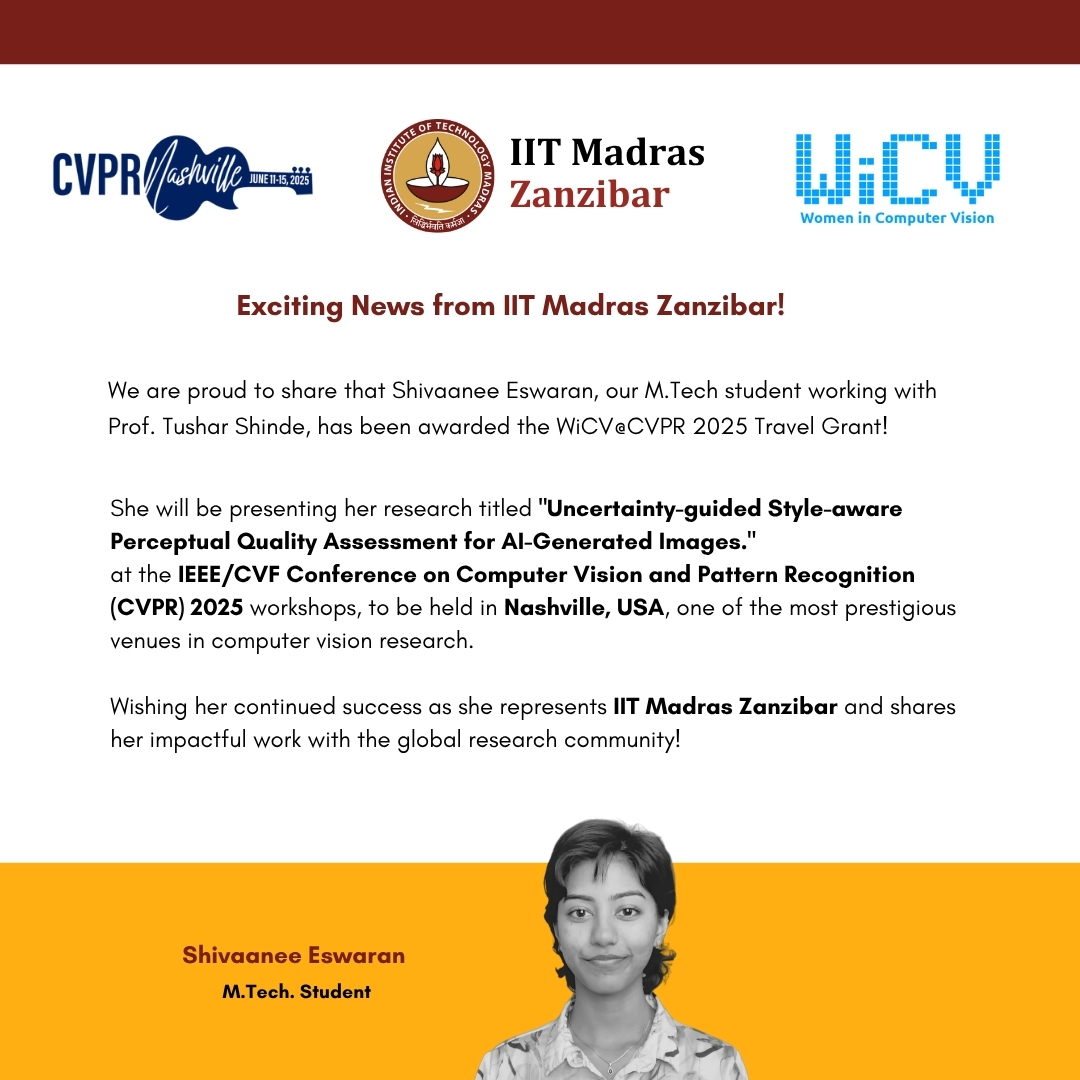 Award poster for Shivaanee Eswaran